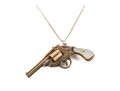 14k Yellow Gold MOP Revolver Pendant Necklace