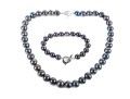 Cultured Black Pearl Necklace And Bracelet