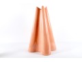 Salmon-Pink Ruffled Ceramic Crackle Floor Vase
