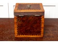 19th Century Burlwood Parquetry Tea Caddy