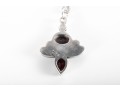 Sterling Silver And Garnet Pendant Necklace