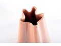Salmon-Pink Ruffled Ceramic Crackle Floor Vase