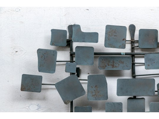 Modernist 3-D Painted Metal Wall Sculpture