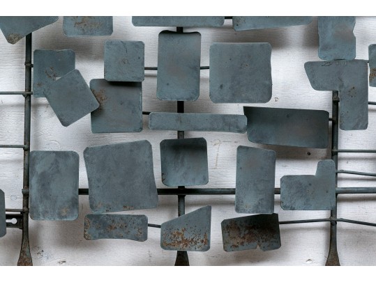 Modernist 3-D Painted Metal Wall Sculpture