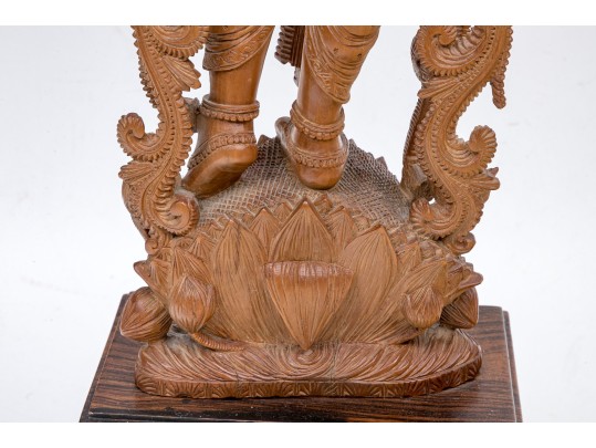 India Carved Wood Deity Figure