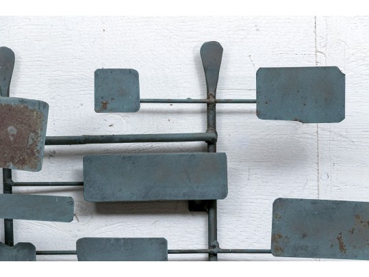 Modernist 3-D Painted Metal Wall Sculpture