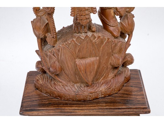 India Carved Wood Deity Figure