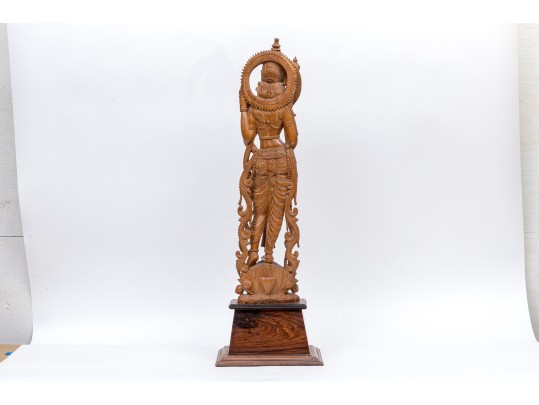 India Carved Wood Deity Figure