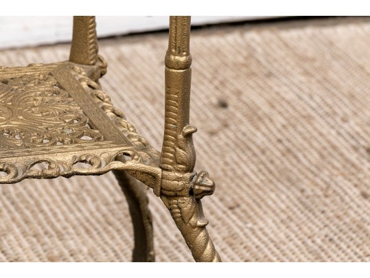 19th Century Gilt Painted Metal And Alabaster Plant Stand