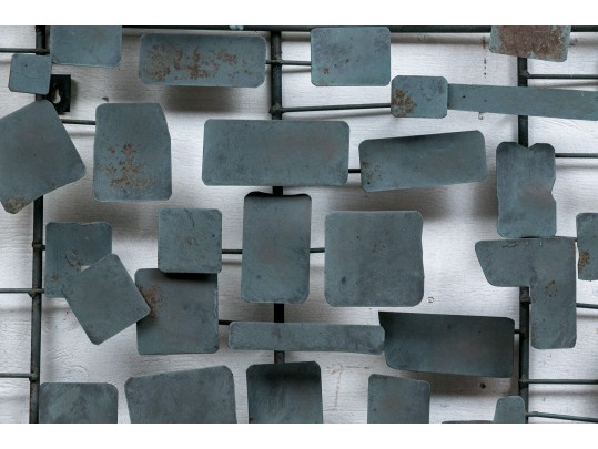 Modernist 3-D Painted Metal Wall Sculpture