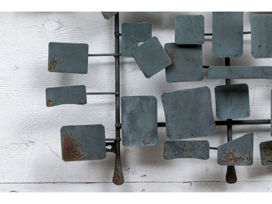 Modernist 3-D Painted Metal Wall Sculpture