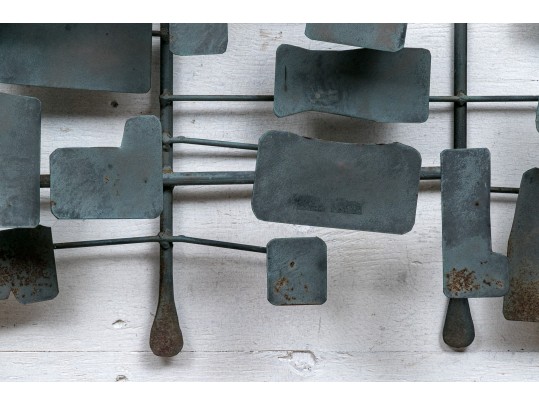 Modernist 3-D Painted Metal Wall Sculpture