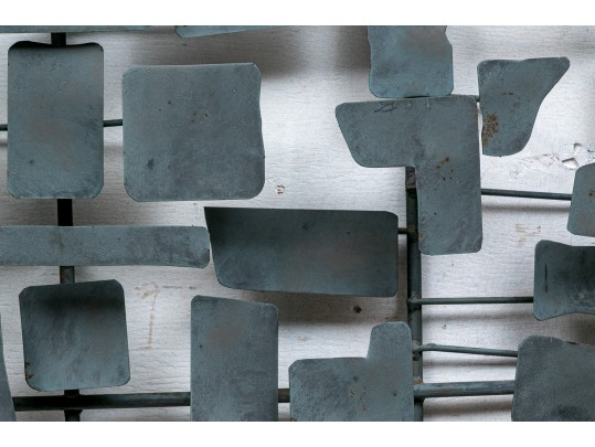 Modernist 3-D Painted Metal Wall Sculpture