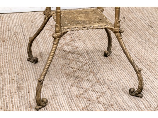 19th Century Gilt Painted Metal And Alabaster Plant Stand