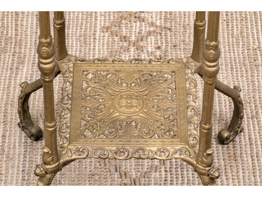 19th Century Gilt Painted Metal And Alabaster Plant Stand