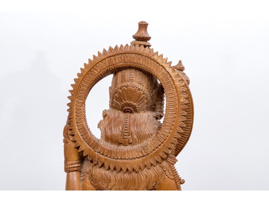 India Carved Wood Deity Figure