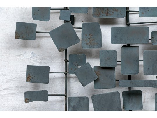 Modernist 3-D Painted Metal Wall Sculpture