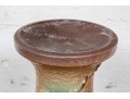 Large Roseville Magnolia Orange Bowl #665-8 On Pedestal Stand
