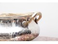 Large Oval Silver Plated Metal Jardiniere