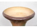 Large Roseville Magnolia Orange Bowl #665-8 On Pedestal Stand
