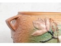 Large Roseville Magnolia Orange Bowl #665-8 On Pedestal Stand