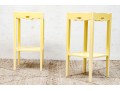 Pair Of Vintage Tiered Wood Stands In Yellow Paint