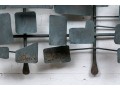Modernist 3-D Painted Metal Wall Sculpture