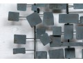 Modernist 3-D Painted Metal Wall Sculpture