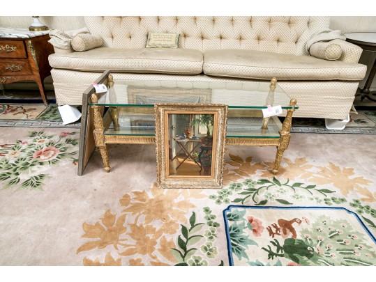 Henri Duverne (France, 20th C.) Oil On Canvas, Tea In The Sun Room 