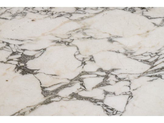 Vintage Paint Decorated Marble Top Wall Mount Console 