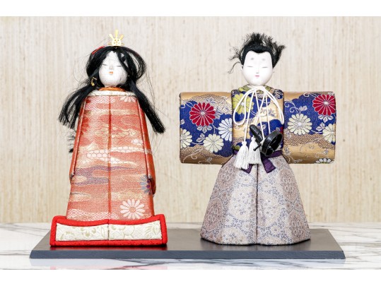 Two Vintage Japanese Mixed Media Dolls