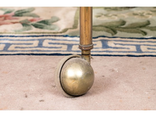 Mid Century Brass And Glass Tiered Cart