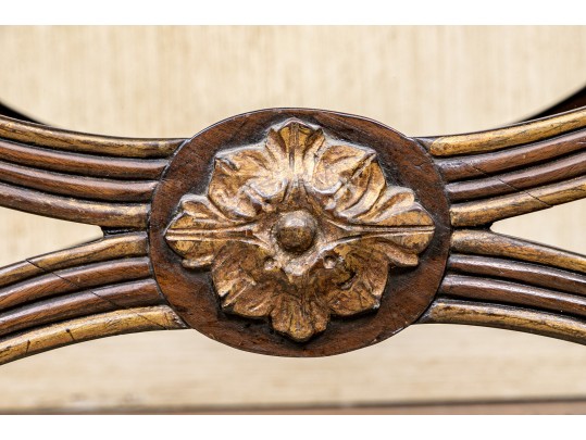 Vintage Carved Wood And Gilt X Stool 