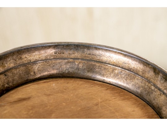 Serling Silver Rimmed Wood Salad Bowl