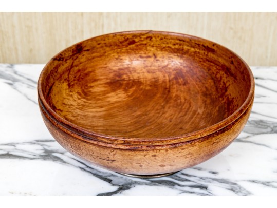 Serling Silver Rimmed Wood Salad Bowl