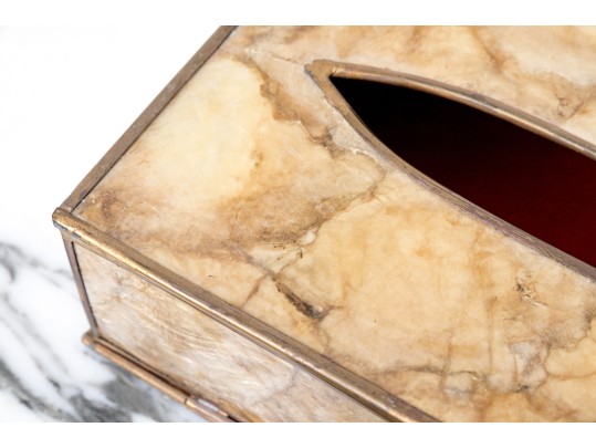 Capiz Tissue Box And Small Marble Box