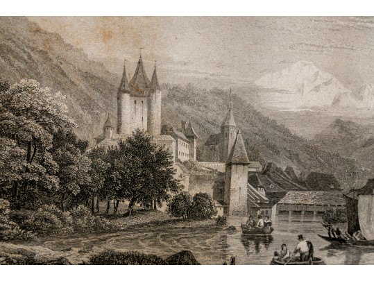 Collection Of Four Framed Antique Black And White Prints