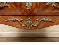 Vintage Parquetry French Style Marble Top Chest Of Drawers