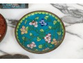 Collection Of Four Chinese Cloisonne Enameled Dishes With Matchbox Case, 20th C. 