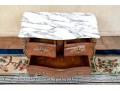 Vintage Parquetry French Style Marble Top Chest Of Drawers