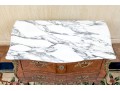 Vintage Parquetry French Style Marble Top Chest Of Drawers