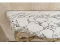 Vintage Paint Decorated Marble Top Wall Mount Console 