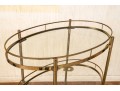 Mid Century Brass And Glass Tiered Cart