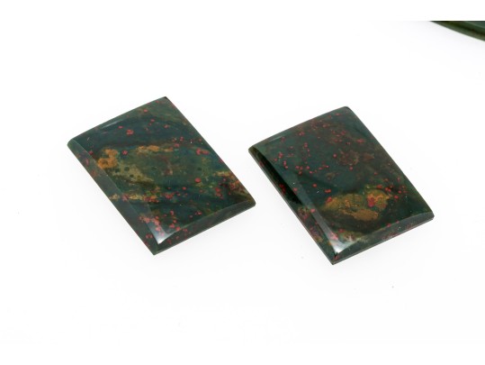 Loose Stones: 14 Cabochon Cut Blood Stones, 87.1 TCW