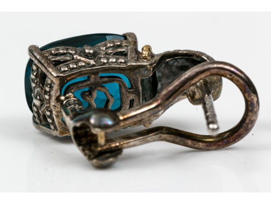 Sterling And 18K London Blue Effy Earrings