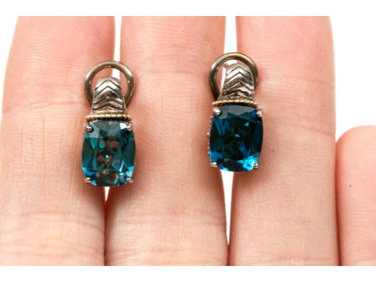 Sterling And 18K London Blue Effy Earrings