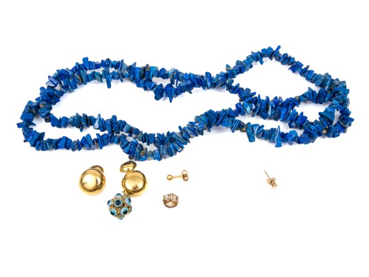 Collection Of Fashion Jewelry With Single 14K Earring