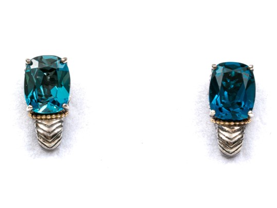 Sterling And 18K London Blue Effy Earrings