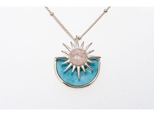 Lot Of Three Sterling Silver Fashion Pieces, Including Blue Topaz Cluster Pendant Earrings