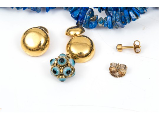 Collection Of Fashion Jewelry With Single 14K Earring